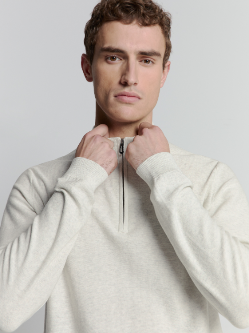 Half Zip Melange Pullover