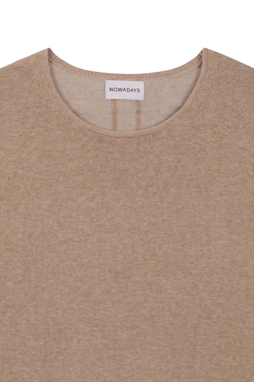 Plated Sweater Beige
