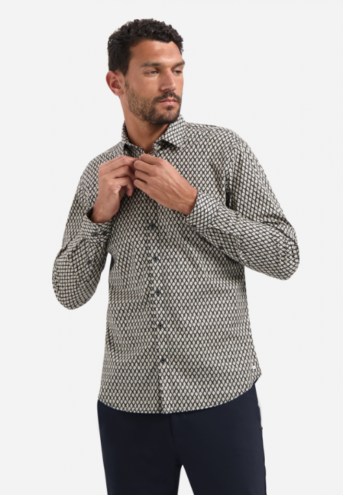 Printed Stretch Shirt - Black