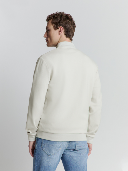 Jacquard Mix Zipper Sweater