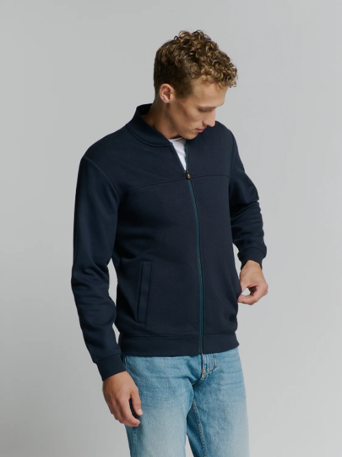 Jacquard Mix Bomber Sweater