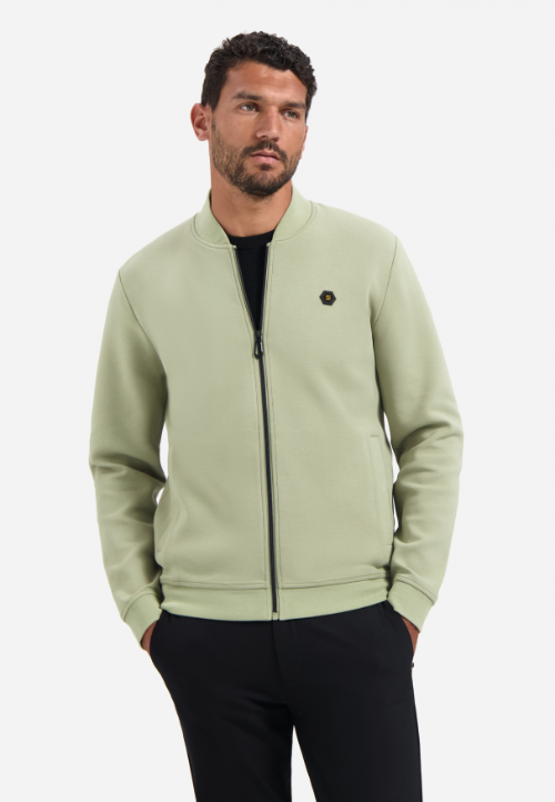 Pique Bomber Full Zipper Sweater