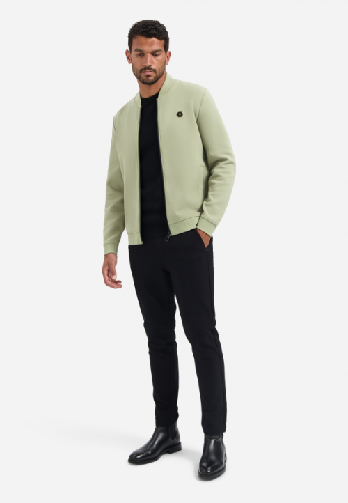 Pique Bomber Full Zipper Sweater