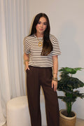 Brown/White Stripe T-Shirt
