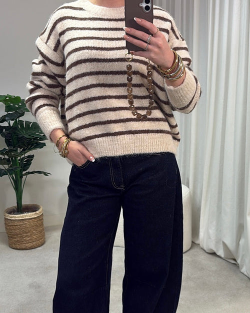AMAdele Sweater Beige/Brown